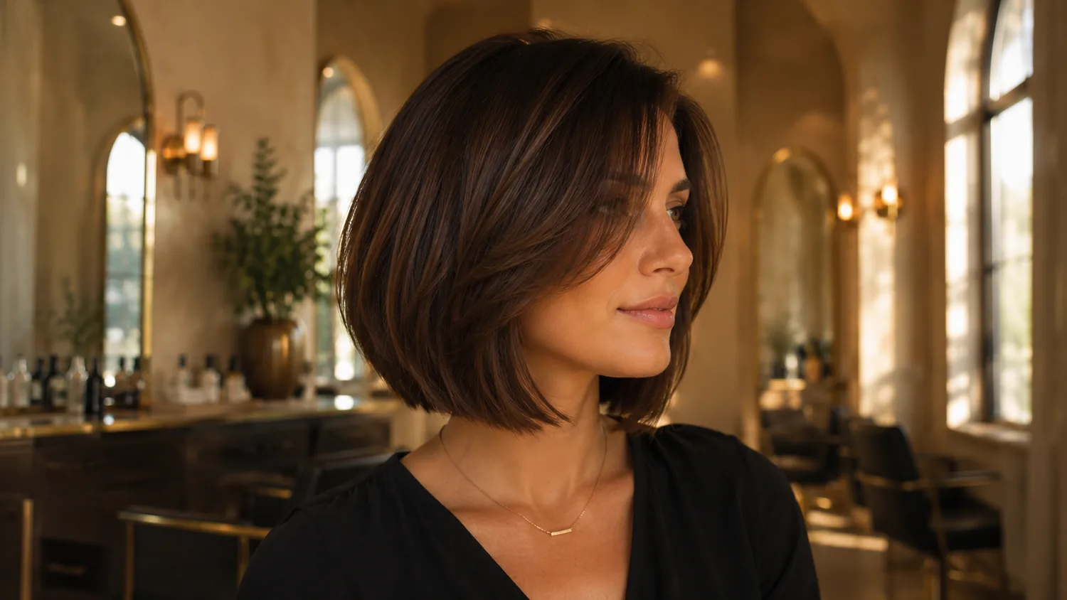 Reshaped bob with clean precise lines